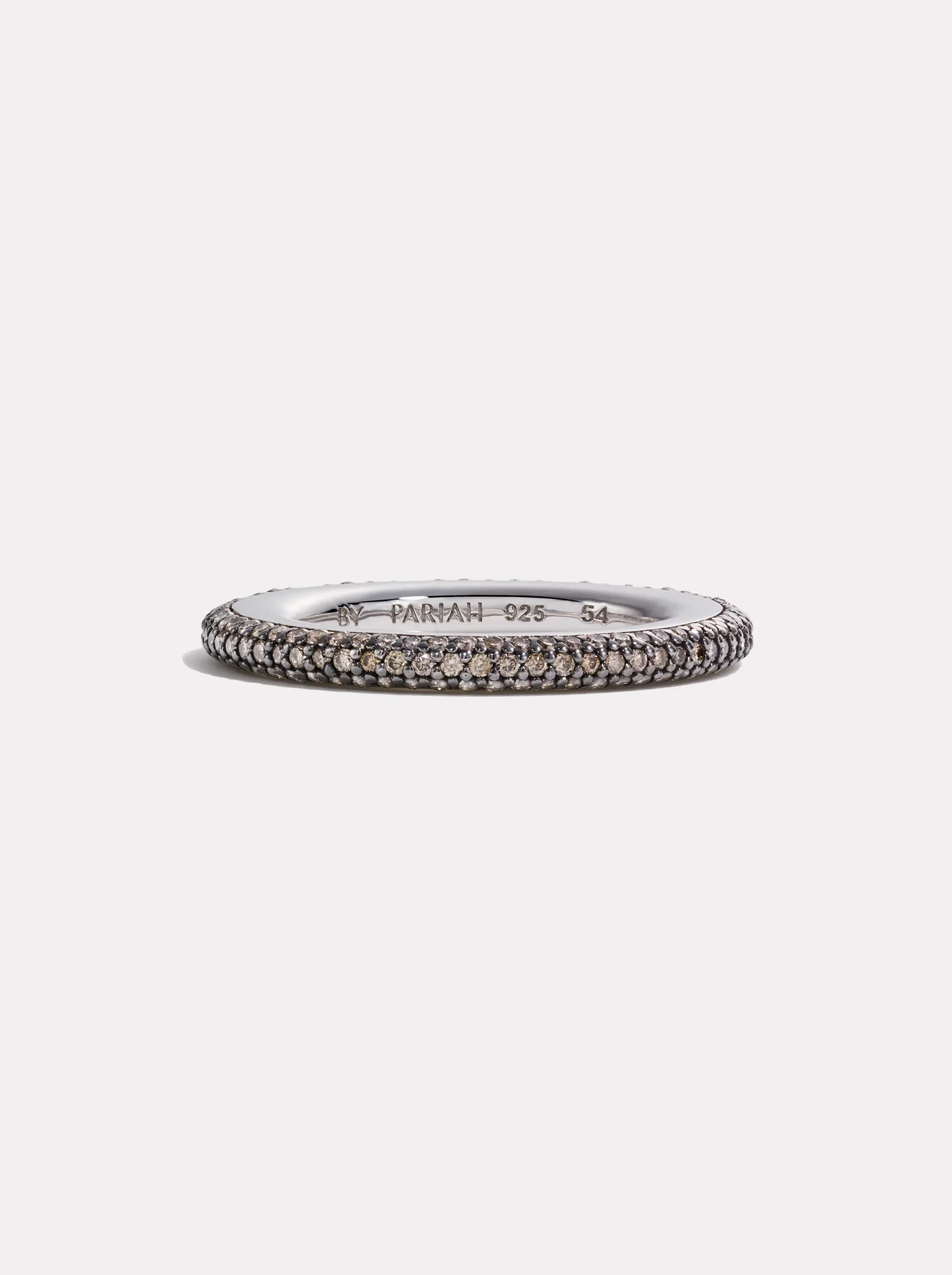 Pavé Sterling Silver Ring | Champagne Diamond - Image 2