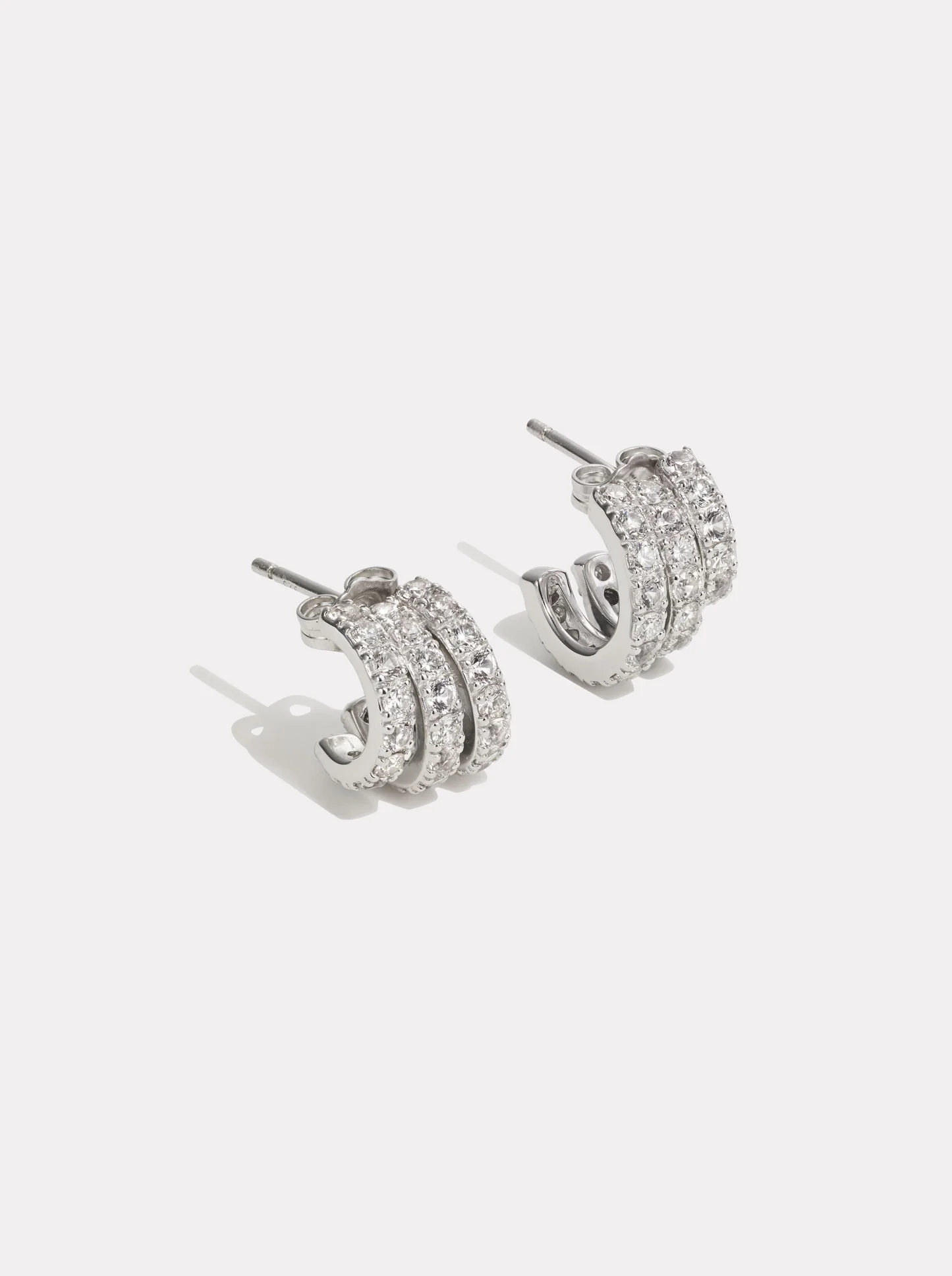 Classic Pavé Earring Stack | White Gold - Image 3