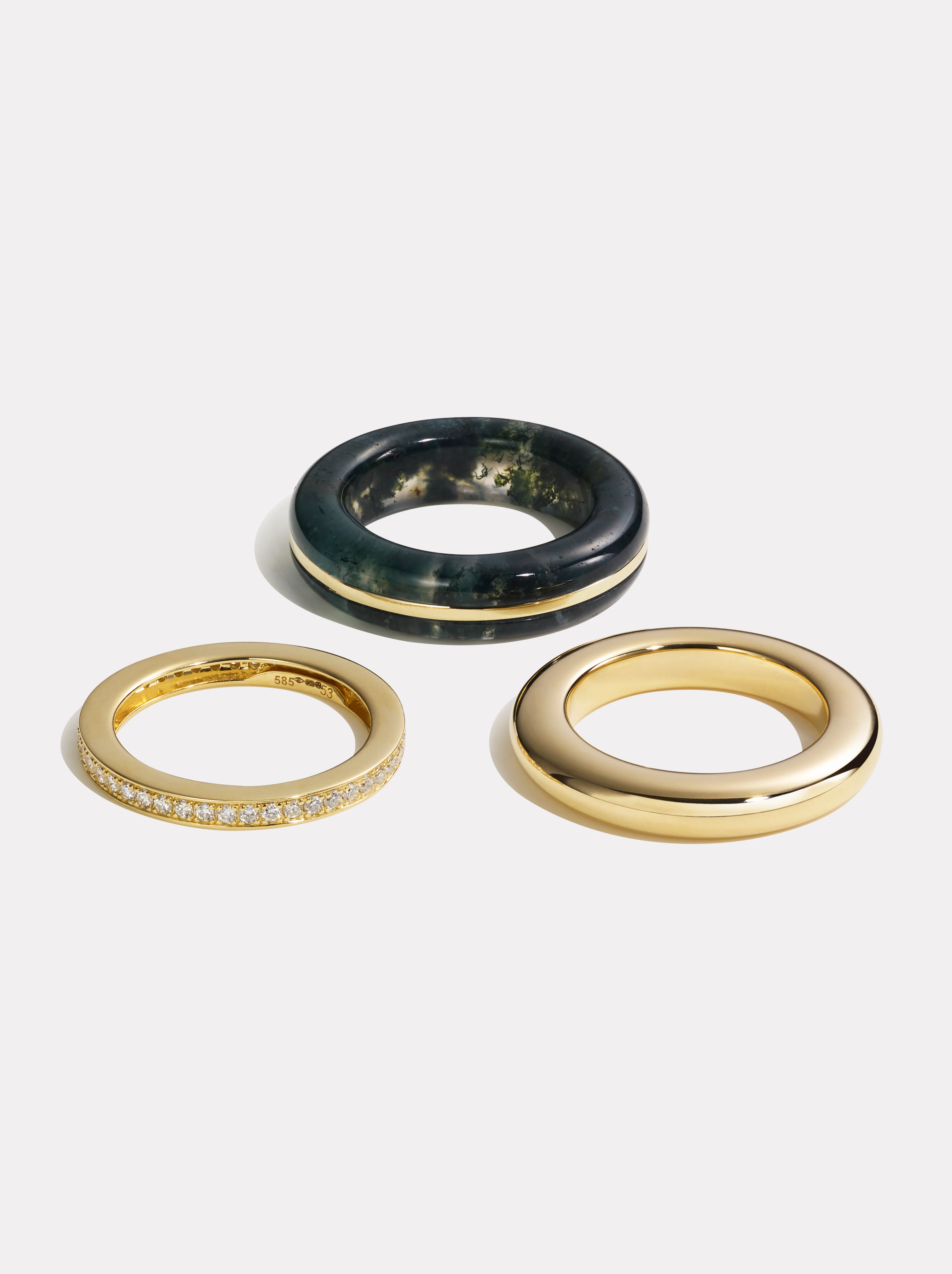 Stack_Classic Ring Stack | Moss Agate - 52 - Image 5