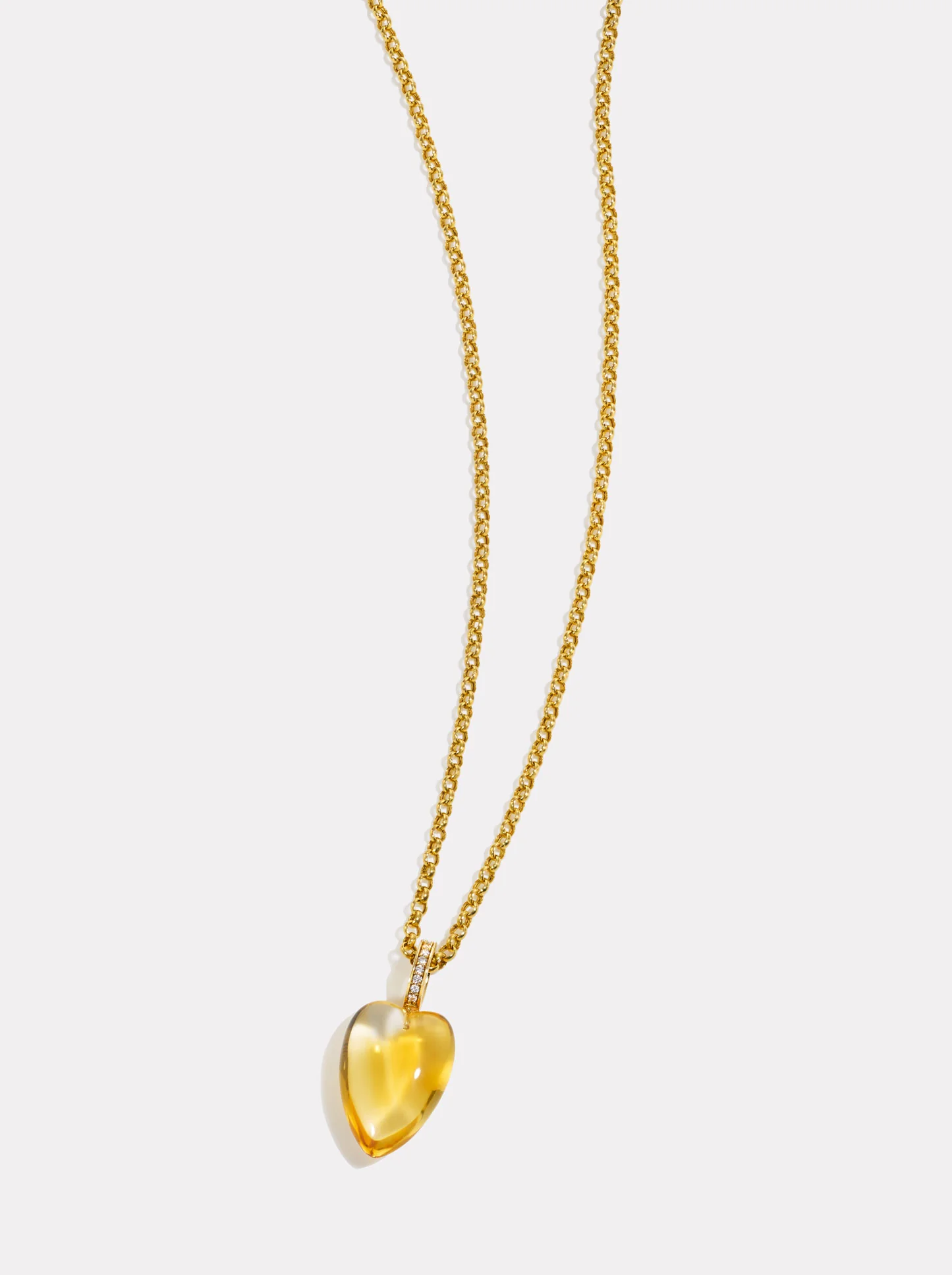 Heartstone Diamond Pendant | Citrine - Image 3
