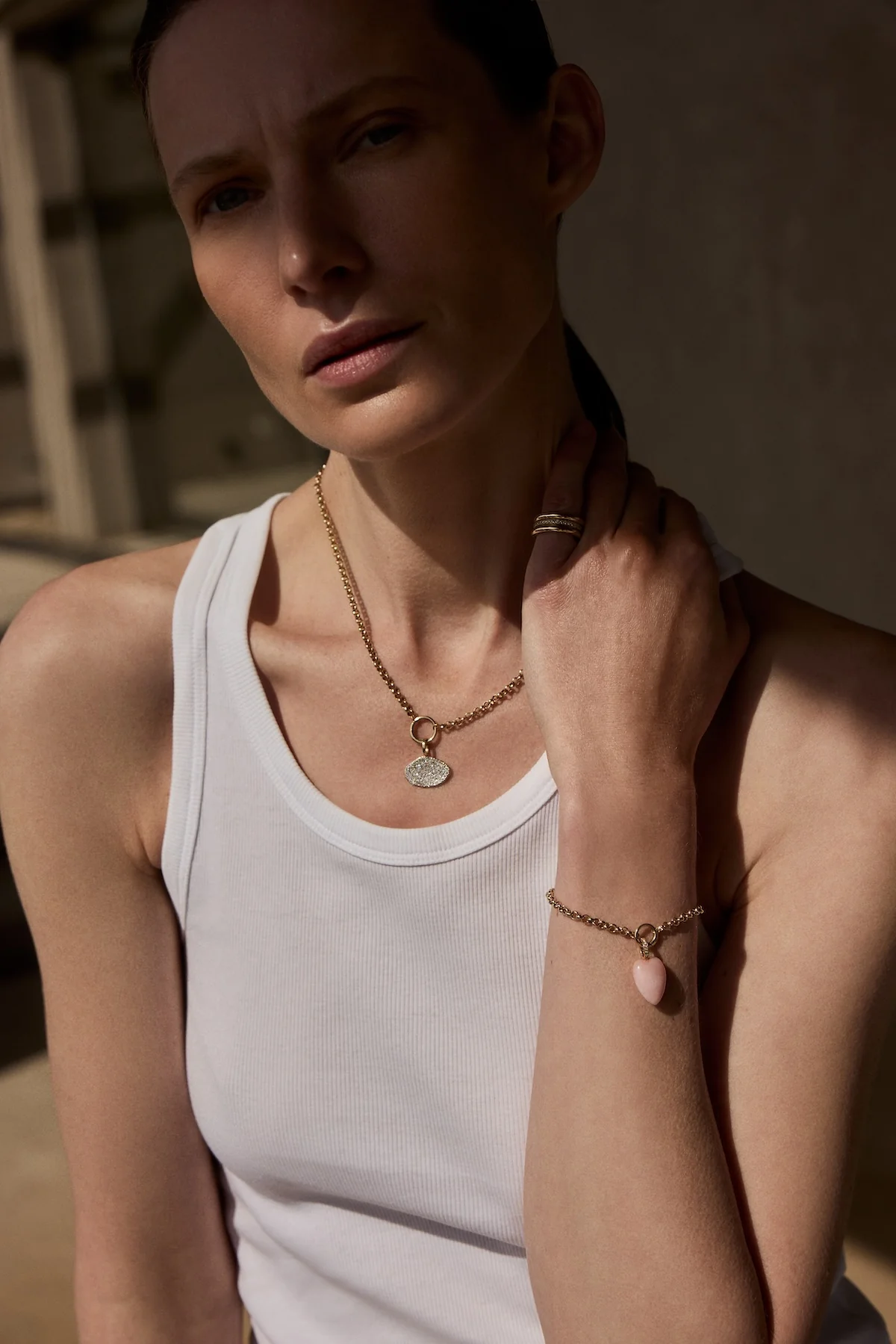 Heartstone Diamond Pendant | Pink Opal - Image 3