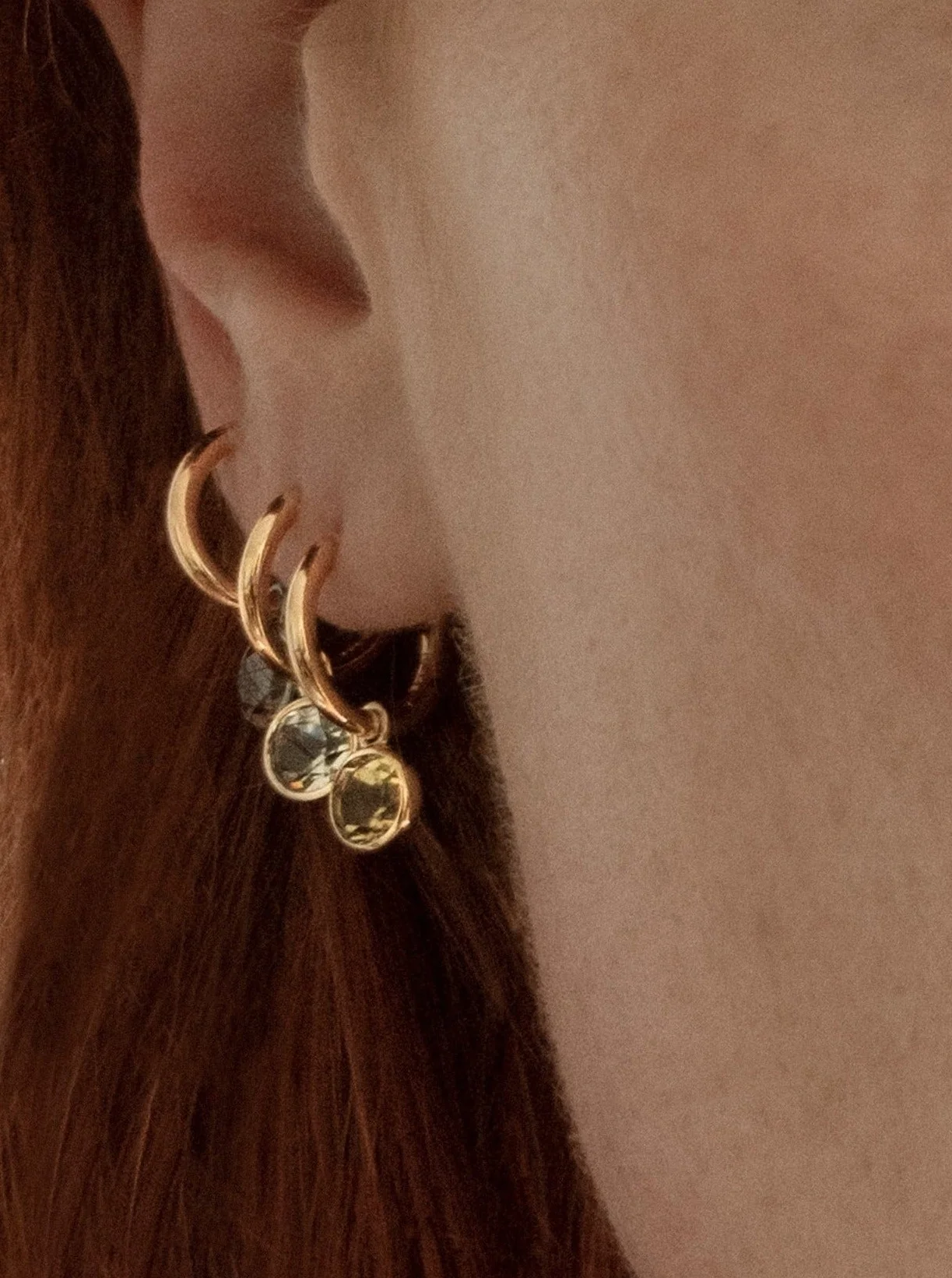 Orbit Hoops - Lemon Quartz - Image 4