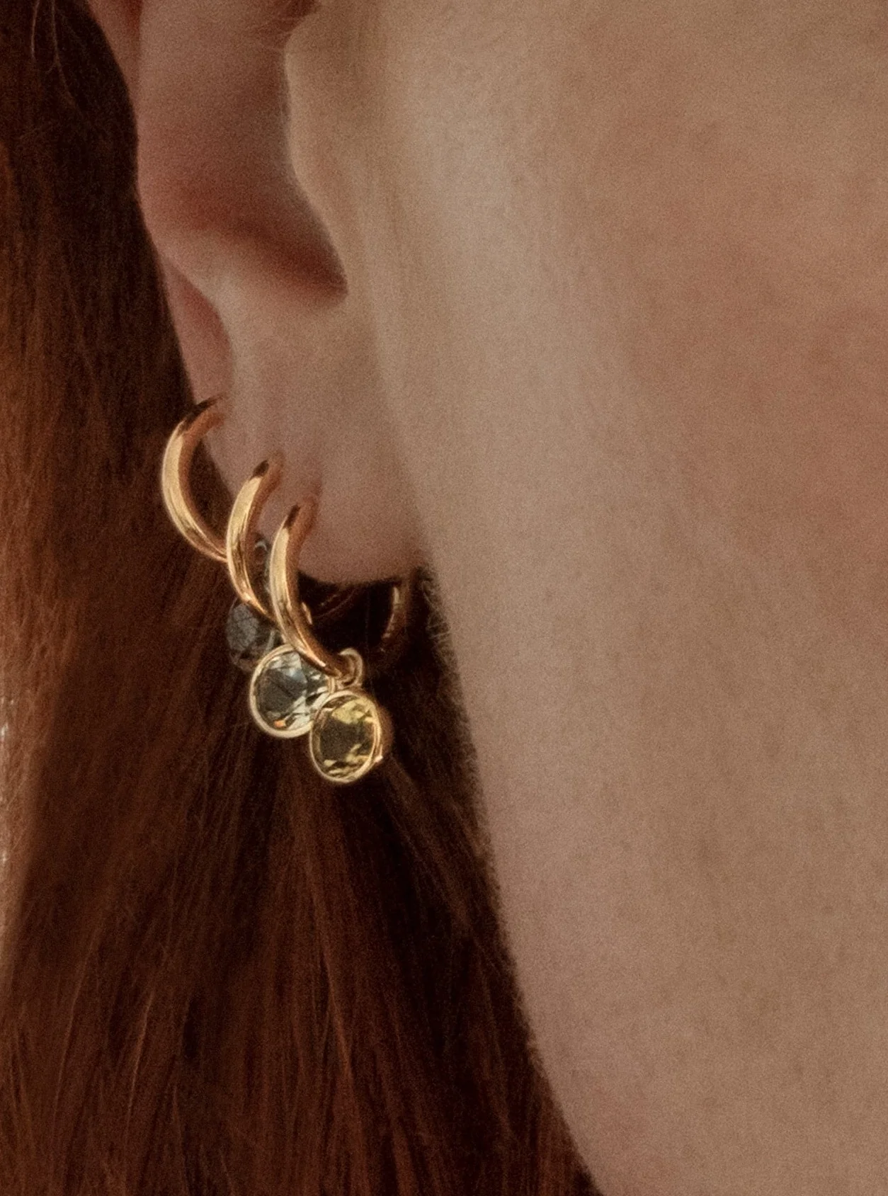 Orbit Hoops - Smokey Quartz & Black Rhodium - Image 3