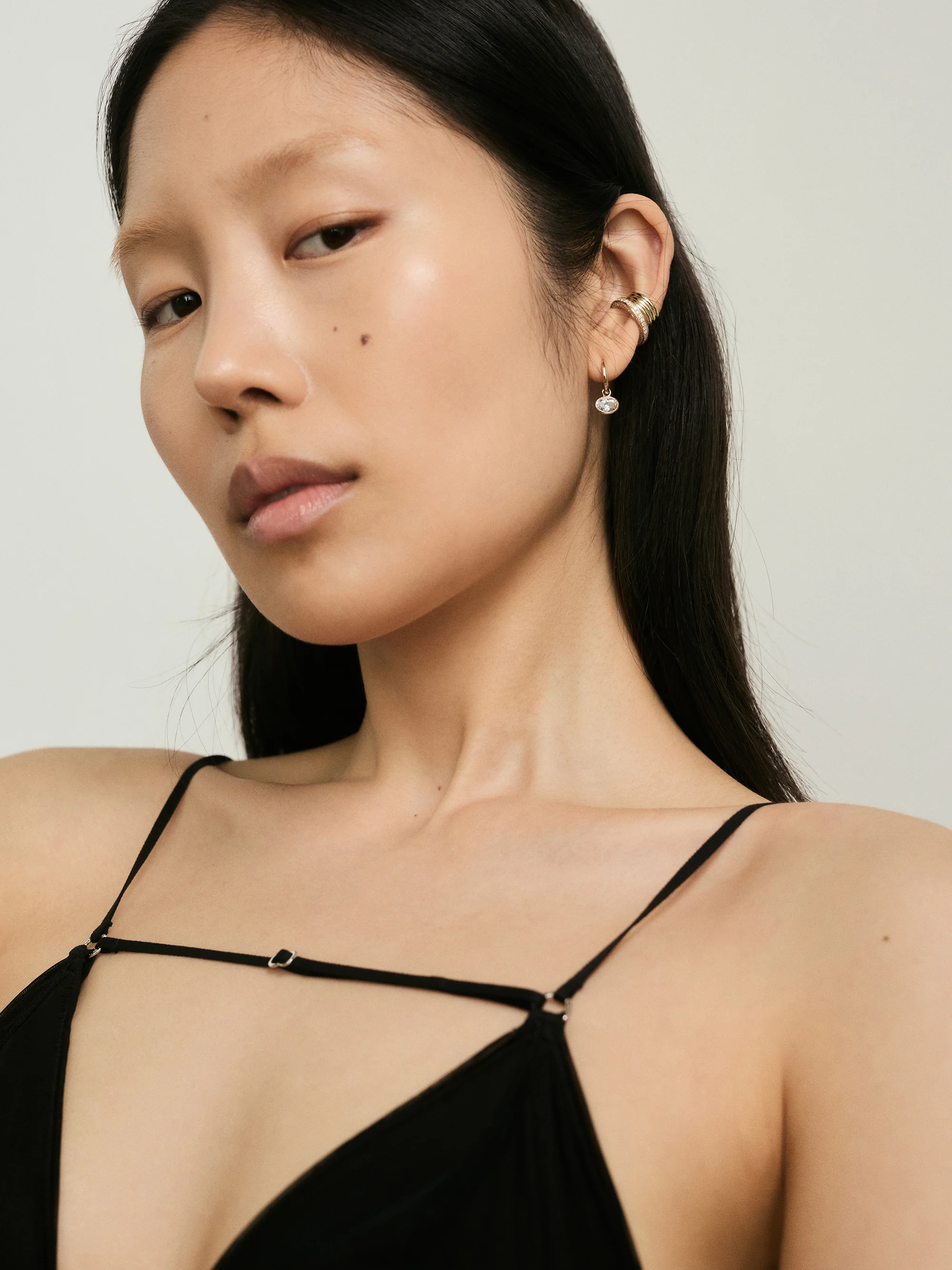 Orbit Hoops | White Topaz - Image 3