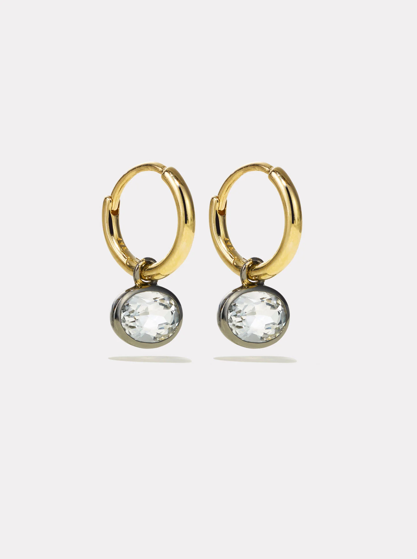 Orbit Hoops - White Topaz & Black Rhodium - Image 3