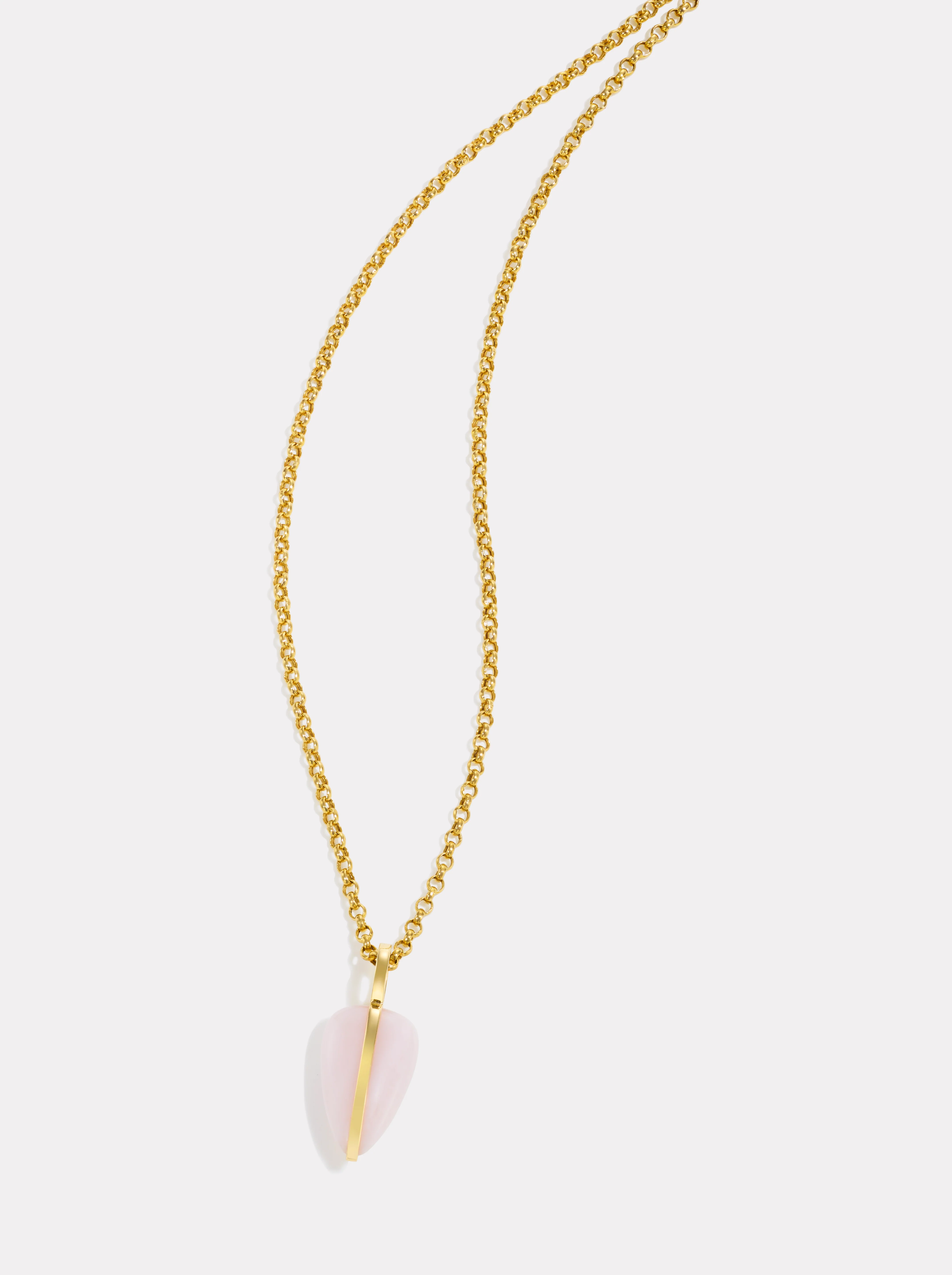 Small Pebble Pendant | Pink Opal | 14K - Image 2