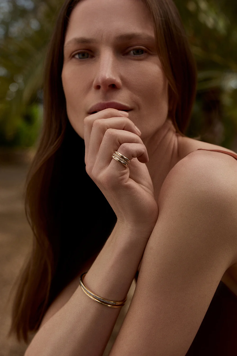 Triple Gold & Diamond Pinky Ring Stack - Image 3