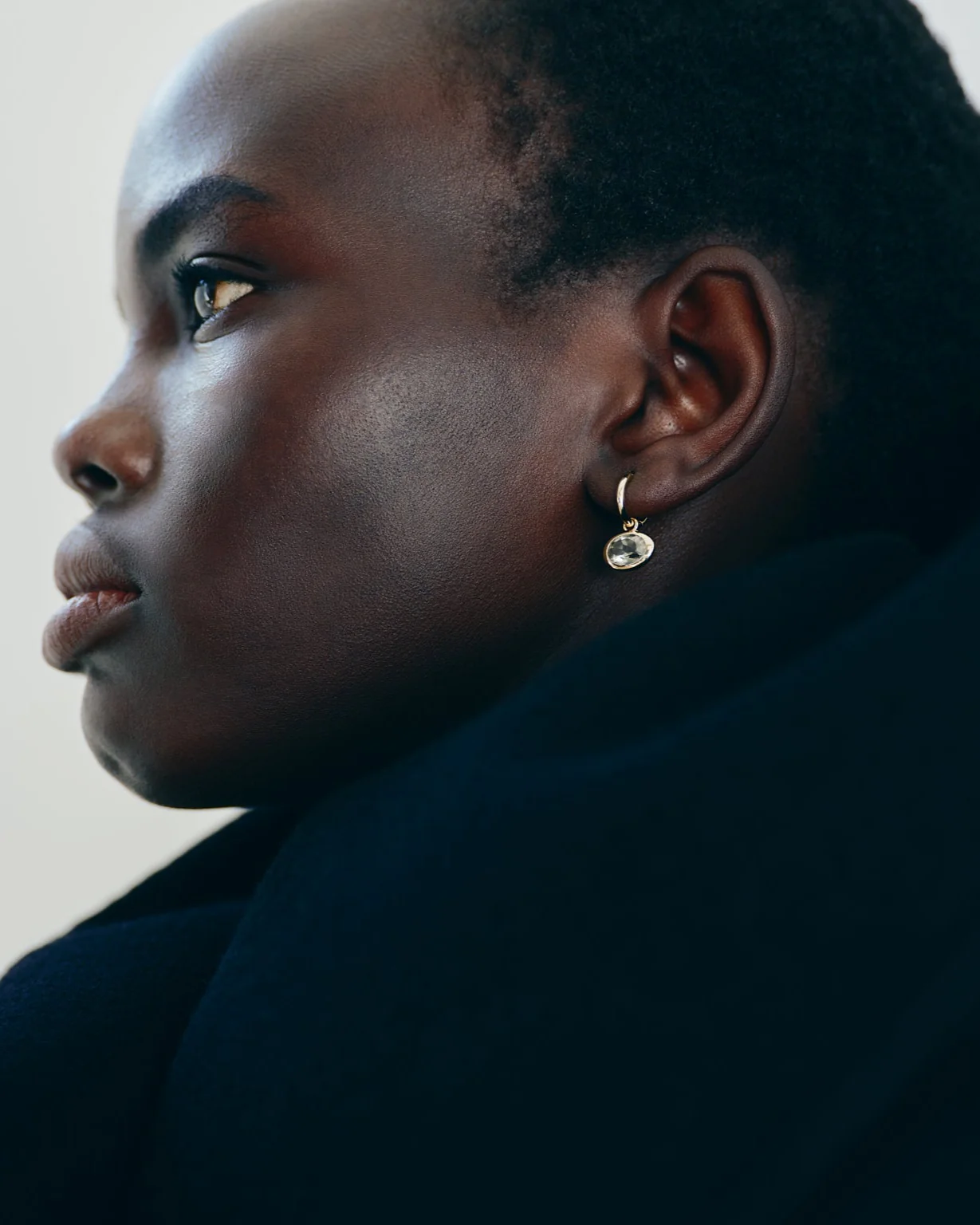 XL Orbit Hoops | White Topaz - Image 3